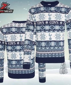 Tottenham Hotspur Fairisle Christmas Navy Jumper Xmas Holiday Ugly Sweater