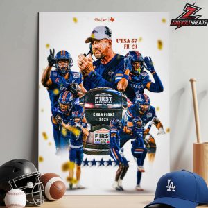 UTSA Roadrunners Is The 2025 NCAA Football Sevpro First Responder Bowl Champions Home Decor Poster Canvas