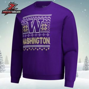 Washington Huskies Holiday Fleece Sweatshirt Christmas Ugly Sweater