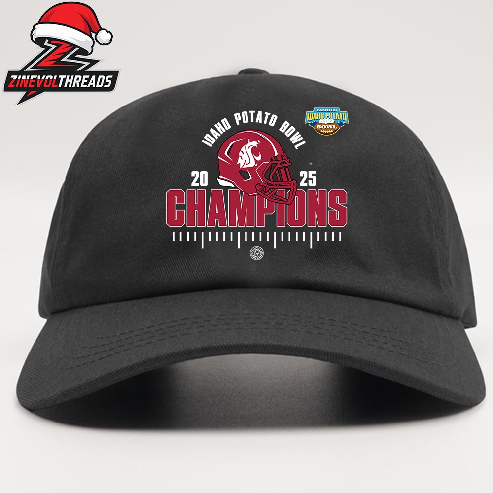 Washington State Cougars 2025 NCAA Football Famous Idaho Potato Bowl Champions Snapback Classic Hat Cap Washington State Cougars 2025 NCAA Football Famous Idaho Potato Bowl Champions Snapback Classic Hat Cap