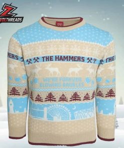 West Ham The Hammers Blowing Baubles Christmas Jumper Holiday Ugly Sweater