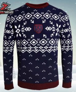 West Ham The Hammers Fair Isle Christmas Jumper Holiday Ugly Sweater