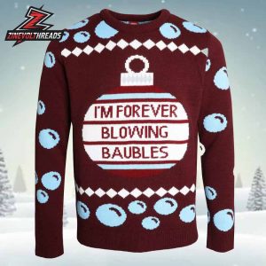 West Ham The Hammers I’m Forever Blowing Baubles Jumper Holiday Ugly Sweater