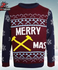 West Ham The Hammers Merry Xmas Christmas Jumper Holiday Ugly Sweater