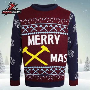 West Ham The Hammers Merry Xmas Christmas Jumper Holiday Ugly Sweater