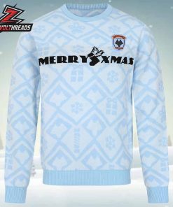 Wolverhampton Wanderers FC Wolves 1992 Retro Christmas Jumper Blue Ugly Sweater