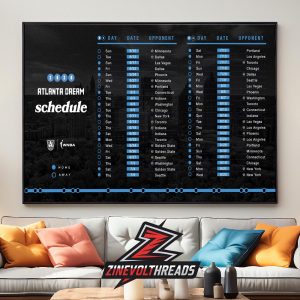 Atlanta Dream Official WNBA 2026 Season Schedule Home Decor Poster Canvas