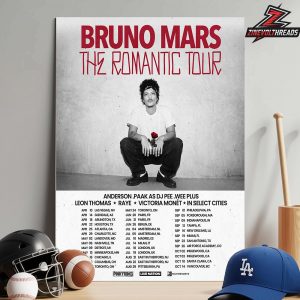 Bruno Mars Officially Announced The Romantic Tour Kick Off On April 10th 2026 Home Decor Poster Canvas