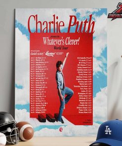 Charlie Puth 2026 Whatever Clever World Tour Poster Dates And Places List Home Decor Poster Canvas
