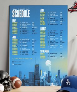 Chicago Sky Official WNBA 2026 Season Schedule Home Decor Poster Canvas