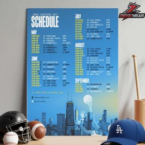 Chicago Sky Official WNBA 2026 Season Schedule Home Decor Poster Canvas