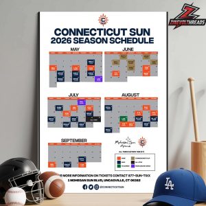 Connecticut Sun Official WNBA 2026 Season Schedule Home Decor Poster Canvas