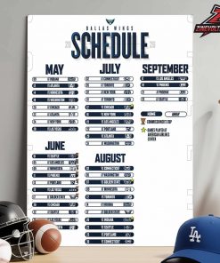 Dallas Wings Official WNBA 2026 Season Schedule Home Decor Poster Canvas