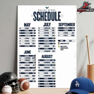 Dallas Wings Official WNBA 2026 Season Schedule Home Decor Poster Canvas