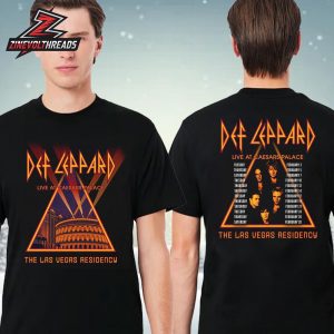 Def Leppard The Las Vegas Residency Colletion 2026 Tee Live At Caesars Palace Two Sided Unisex T-Shirt
