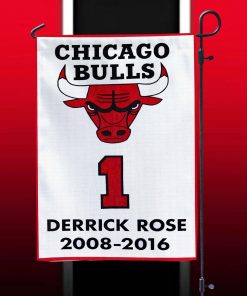 Derrick Rose Chicago Bulls Jerysey Retirement Forever 1 Rose Garden House Two Sided Flag
