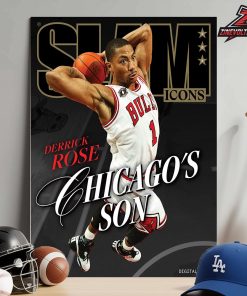 Derrick Rose Chicago Bulls Slam Icons Cover Chicago’s Son For His Jersey Retirement Home Decor Poster Canvas