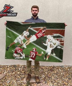 Fernando Mendoza Touchdown One Of The Hardest Moment In College Football History National Champions 2025 Garden House Two Sided Flag