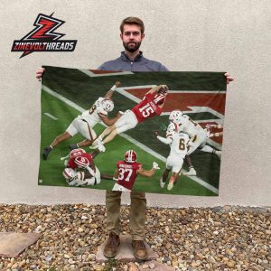 Fernando Mendoza Touchdown One Of The Hardest Moment In College Football History National Champions 2025 Garden House Two Sided Flag