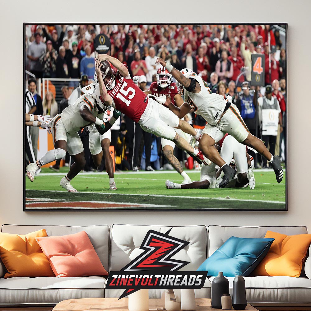 Fernando Mendoza’s Fourth-Down Touchdown Dart An Iconic Play And Image Heisman Winner National Champions Home Decor Poster Canvas Fernando Mendoza’s Fourth-Down Touchdown Dart An Iconic Play And Image Heisman Winner National Champions Home Decor Poster Canvas