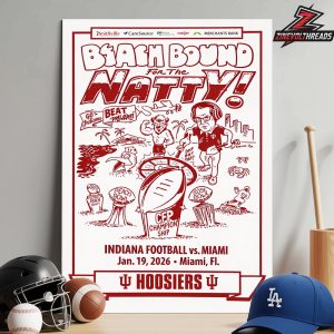 Indiana Hoosiers National Championship Game Edition Poster Versus Miami Hurricanes 2026 College Football Playoff Home Decor Poster Canvas