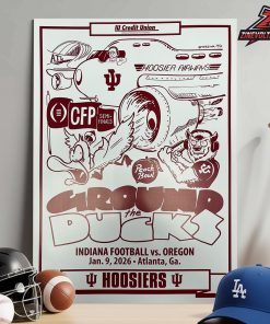 Indiana Hoosiers Peach Bowl Edition Poster Versus Oregon Ducks 2026 CFP Semi-Finals Home Decor Poster Canvas