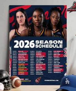 Indiana Fever Official WNBA 2026 Season Schedule Home Decor Poster Canvas