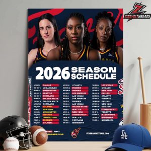 Indiana Fever Official WNBA 2026 Season Schedule Home Decor Poster Canvas