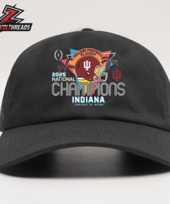 Indiana Football 2025 CFP National Champions Retro Schedule Snapback Classic Hat Cap