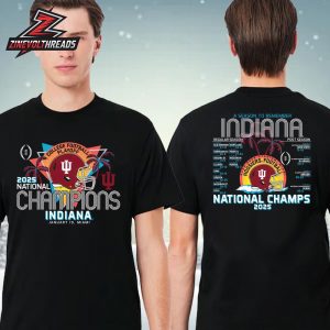 Indiana Hoosiers Football 2025 CFP National Champions Retro Schedule Two Sided Unisex T-Shirt