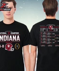 Indiana Hoosiers Football National Champions Undefeated Schedule Tee 16-0 Two-Sided Unisex T-Shirt