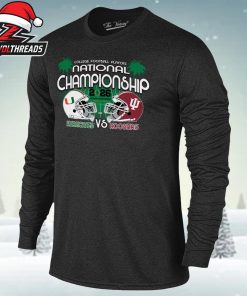 Indiana Hoosiers 2026 CFP Black Dual Helmet Longsleeve National Championship Unisex T-Shirt