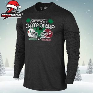 Indiana Hoosiers 2026 CFP Black Dual Helmet Longsleeve National Championship Unisex T-Shirt