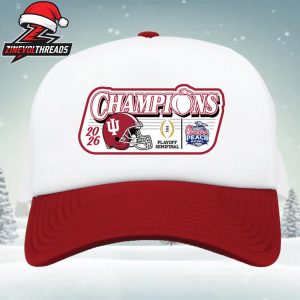 Indiana Hoosiers 2026 CFP Semifinal Chick-fil-A Peach Bowl Champions Foamie Trucker Snapback Classic Hat Cap