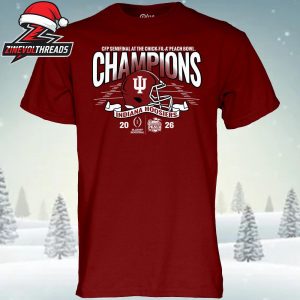 Indiana Hoosiers 2026 CFP Semifinal Chick-fil-A Peach Bowl Champions Unisex T-Shirt