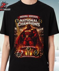 Indiana Hoosiers 2026 College Football Playoff NCAA Football National Champions Mascot Helmet Undefeated Season Unisex T-Shirt