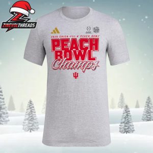 Indiana Hoosiers Adidas College Football Playoff 2026 Peach Bowl Champions Unisex T-Shirt
