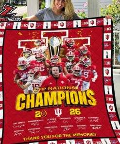 Indiana Hoosiers Champion College Football National 2026 Fleece Blanket