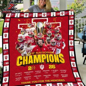 Indiana Hoosiers Champion College Football National 2026 Fleece Blanket