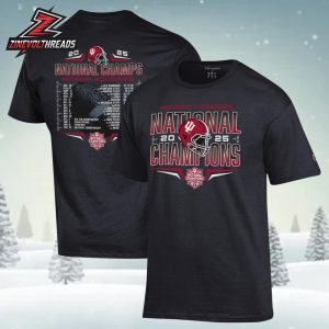 Indiana Hoosiers Champion College Football Playoff 2025 National Champions Schedule Two Sided Unisex T-Shirt