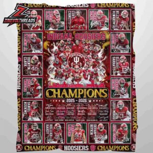 Indiana Hoosiers College Football National Champions 2025 Quilt Fleece Blanket