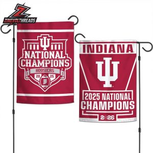 Indiana Hoosiers College Football Playoff 2025 National Champions Deluxe Double-Sided House Garden Flag