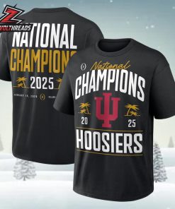 Indiana Hoosiers College Football Playoff 2025 National Champions Locker Room Authentic Two Sided Unisex T-Shirt