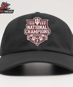 Indiana Hoosiers College Football Playoff 2025 National Champions Official Shield Logo Snapback Classic Hat Cap