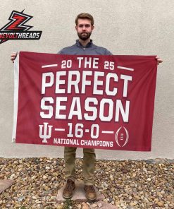Indiana Hoosiers College Football Playoff 2025 National Champions Perfect Season Double-Sided Garden House Flag