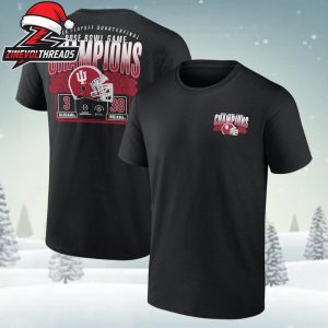 Indiana Hoosiers College Football Playoff 2026 Rose Bowl Champions Scoring Drive Two Sided Unisex T-Shirt