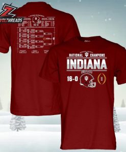 Indiana Hoosiers College Football Playoff National Champions 2025 Bracket Two Sided Unisex T-Shirt