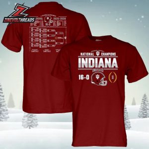 Indiana Hoosiers College Football Playoff National Champions 2025 Bracket Two Sided Unisex T-Shirt