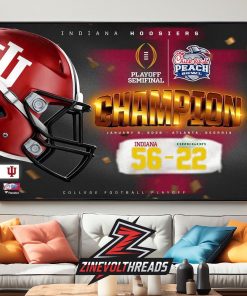 Indiana Hoosiers College Football Playoff Semifinal 2026 Peach Bowl Champions Home Decor Poster Canvas