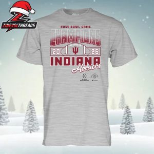 Indiana Hoosiers Football 2026 Rose Bowl Champions Score Grey Tee Unisex T-Shirt